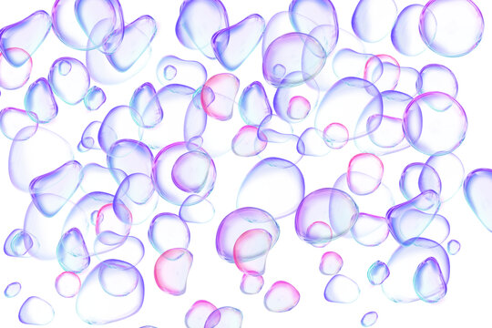 透明彩色气泡水泡背景透明图层