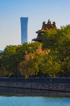 北京故宫筒子河秋色