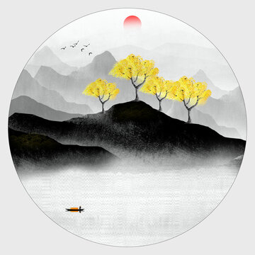 水墨山水画