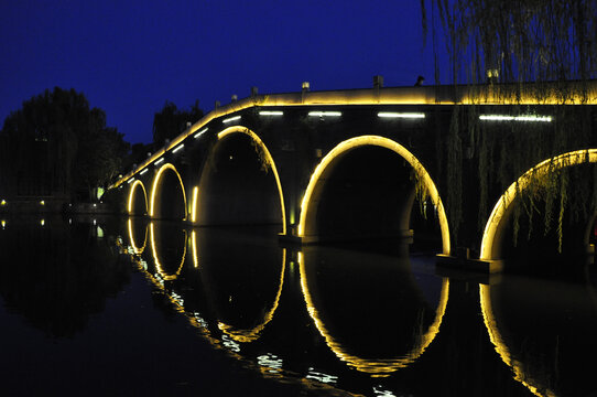 台儿庄古城夜景