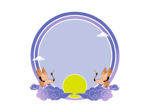 紫色传统七夕创意边框
