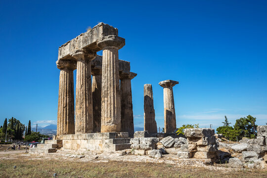 希腊古科林斯遗迹神庙残垣