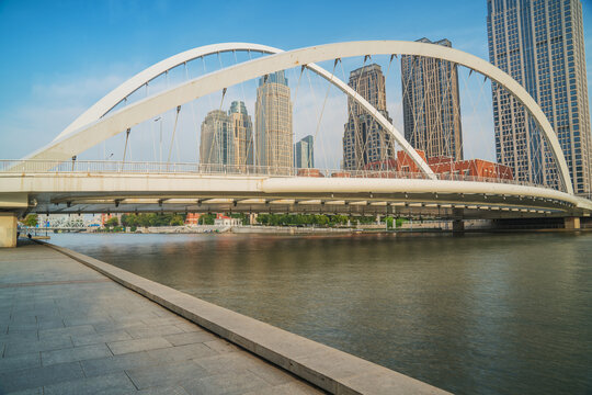 天津城市建筑和海河和桥梁