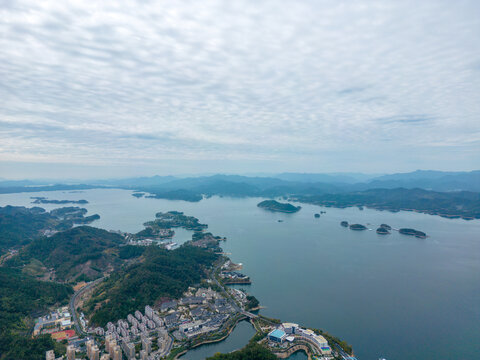千岛湖风景航拍图