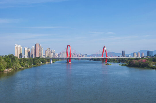 漳州芝山大桥全景风光图