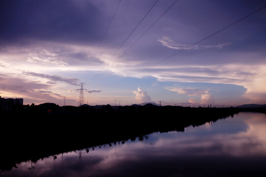 夕阳霞光天空云彩