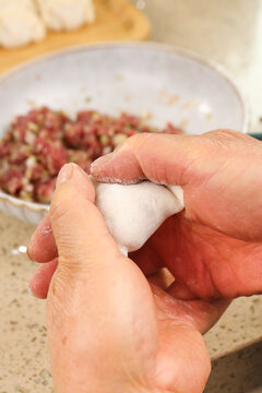 手工牛肉饺子制作