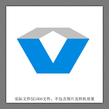 V字母钻石LOGO设计