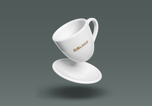 咖啡杯子logo定制样机