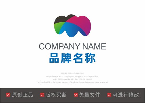 彩色云M标志LOGO