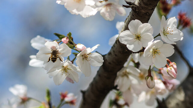 杏花和蜜蜂
