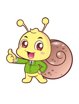 卡通可爱小蜗牛商务经理