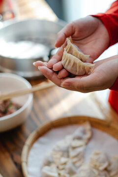 包饺子美食摄影