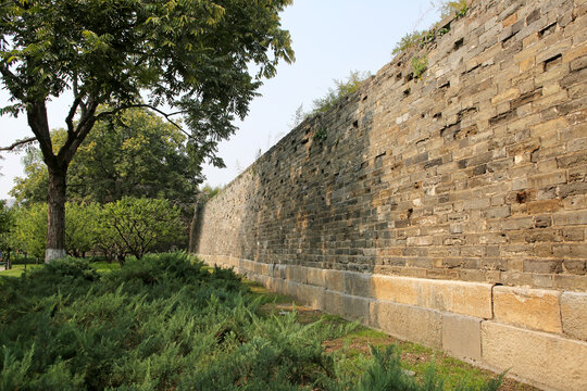 北京明城墙的墙根下
