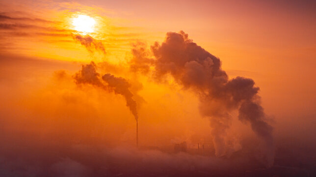 烟囱废气排放工业污染照片