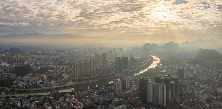 钟山县城全景