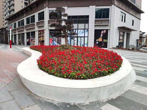 造型花台休闲座位商铺街面