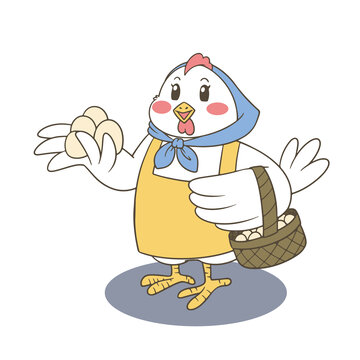 土鸡蛋卡通插画