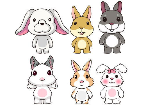 兔年卡通形象兔子家族