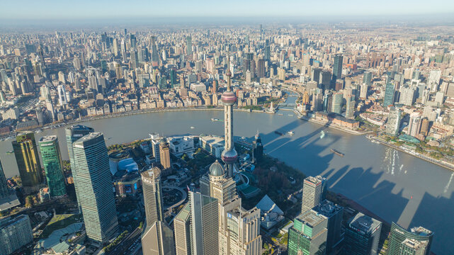 上海城市中心航拍