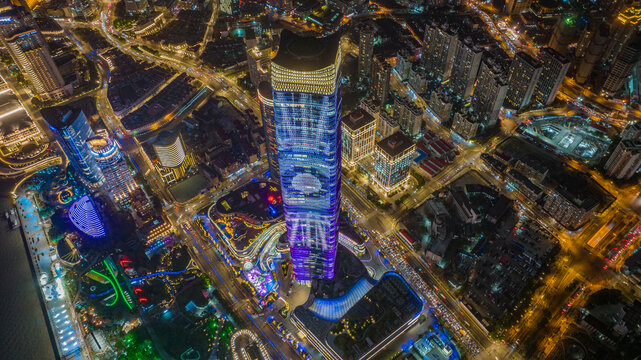 上海高楼大厦夜景