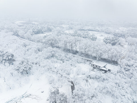 武汉东湖磨山风景区冬季雪景