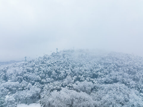 武汉东湖磨山风景区冬季雪景