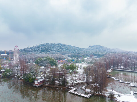 武汉东湖磨山风景区冬季雪景