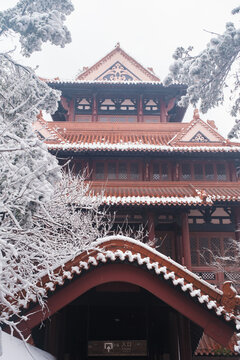 武汉东湖磨山风景区冬季雪景