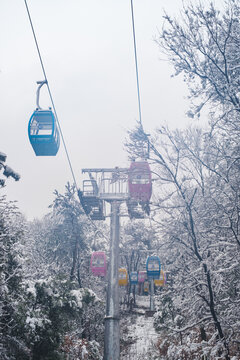 武汉东湖磨山风景区冬季雪景