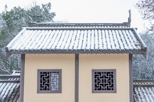 武汉东湖磨山风景区冬季雪景
