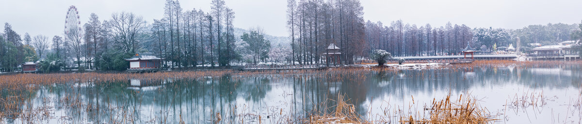 武汉东湖磨山风景区冬季雪景