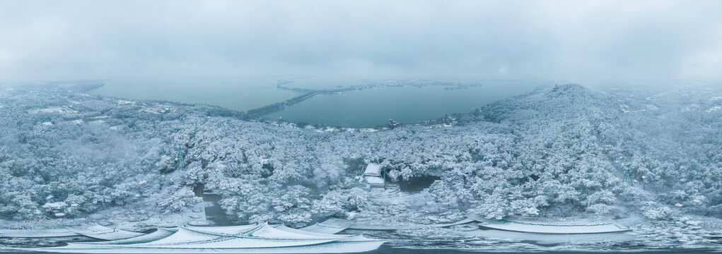 武汉东湖磨山风景区冬季雪景