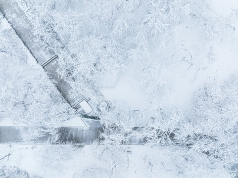 武汉东湖磨山风景区冬季雪景