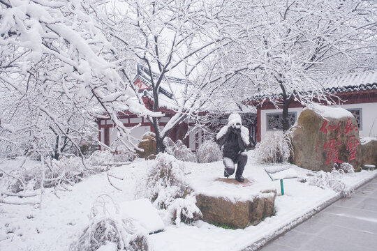 武汉东湖磨山风景区冬季雪景