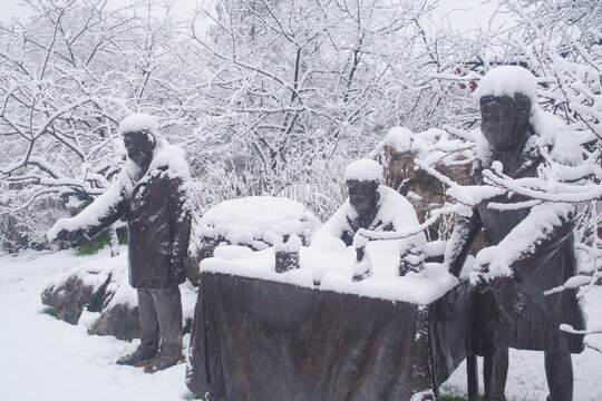 武汉东湖磨山风景区冬季雪景