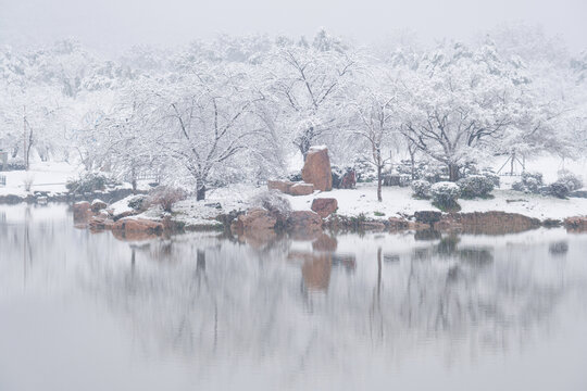 武汉东湖磨山风景区冬季雪景