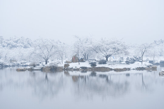 武汉东湖磨山风景区冬季雪景