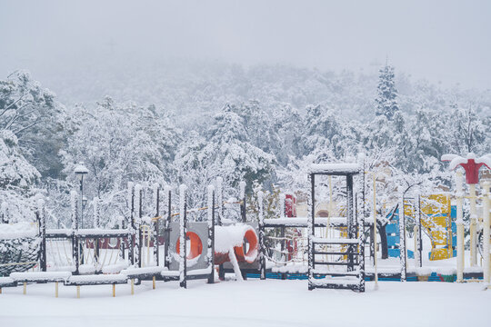 武汉东湖磨山风景区冬季雪景