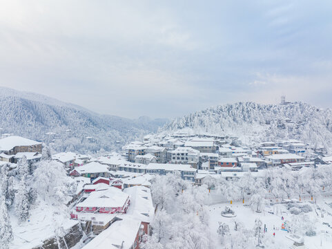 江西庐山风景区雪景风光