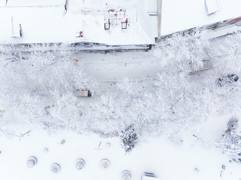 江西庐山风景区雪景风光