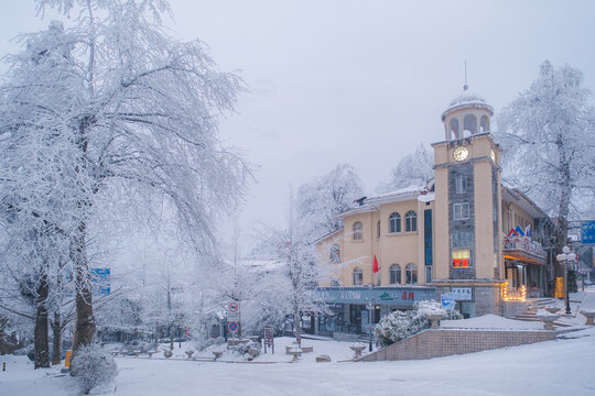 江西庐山风景区雪景风光