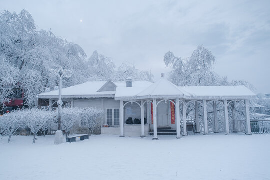 江西庐山风景区雪景风光