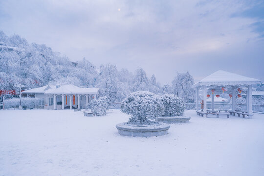 江西庐山风景区雪景风光