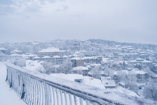 江西庐山风景区雪景风光
