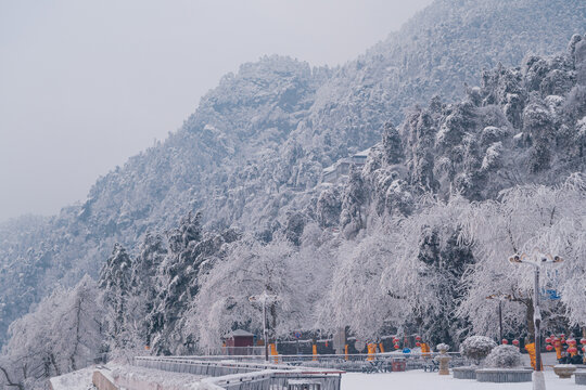 江西庐山风景区雪景风光