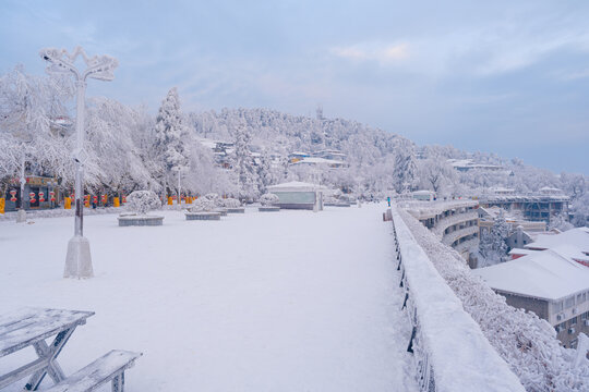 江西庐山风景区雪景风光