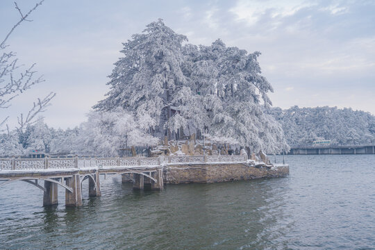 江西庐山风景区雪景风光