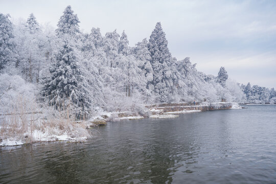 江西庐山风景区雪景风光