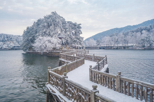 江西庐山风景区雪景风光